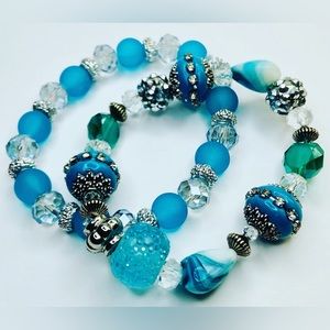 Beautiful glass beaded bracelet set
